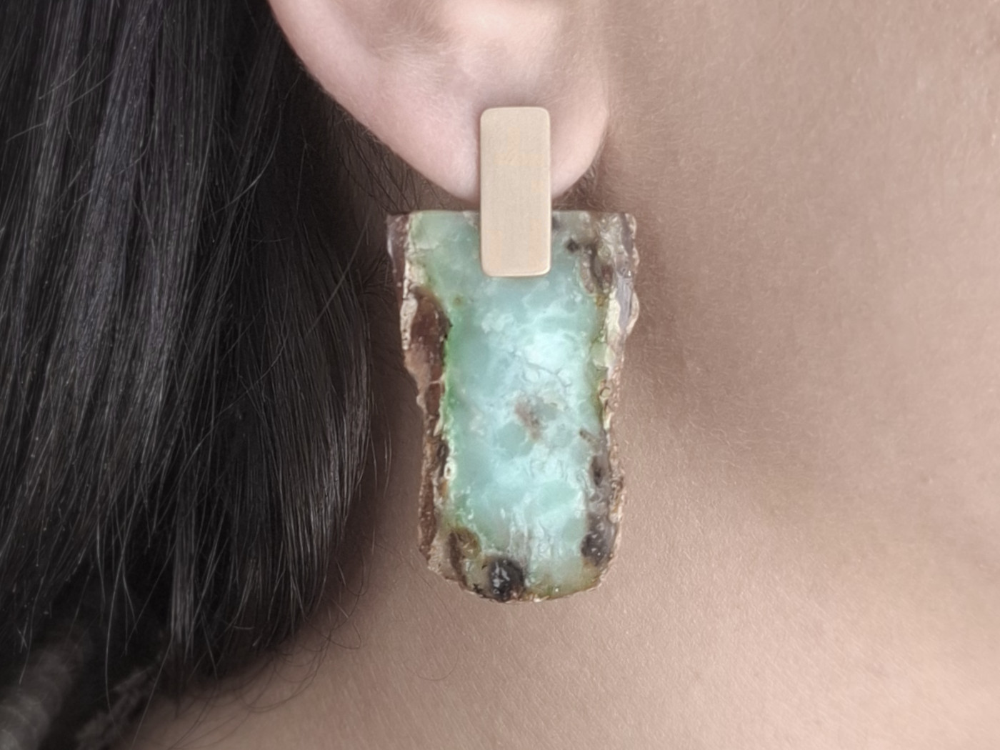 Chrysopras Ohrschmuck RAW