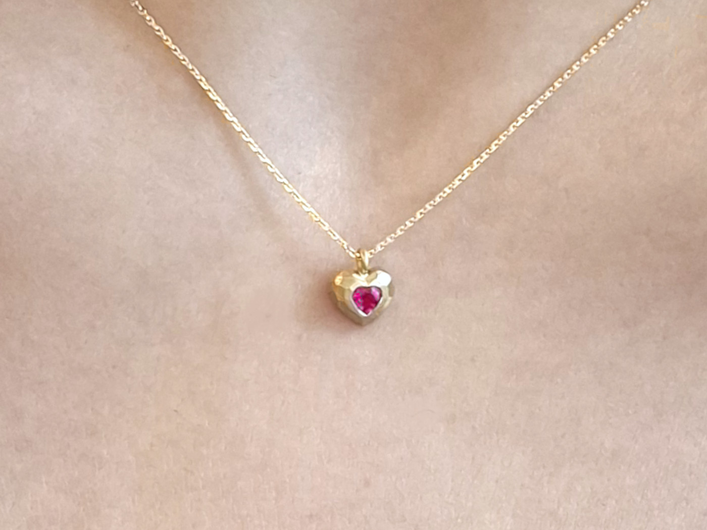 rubin herz halskette gold