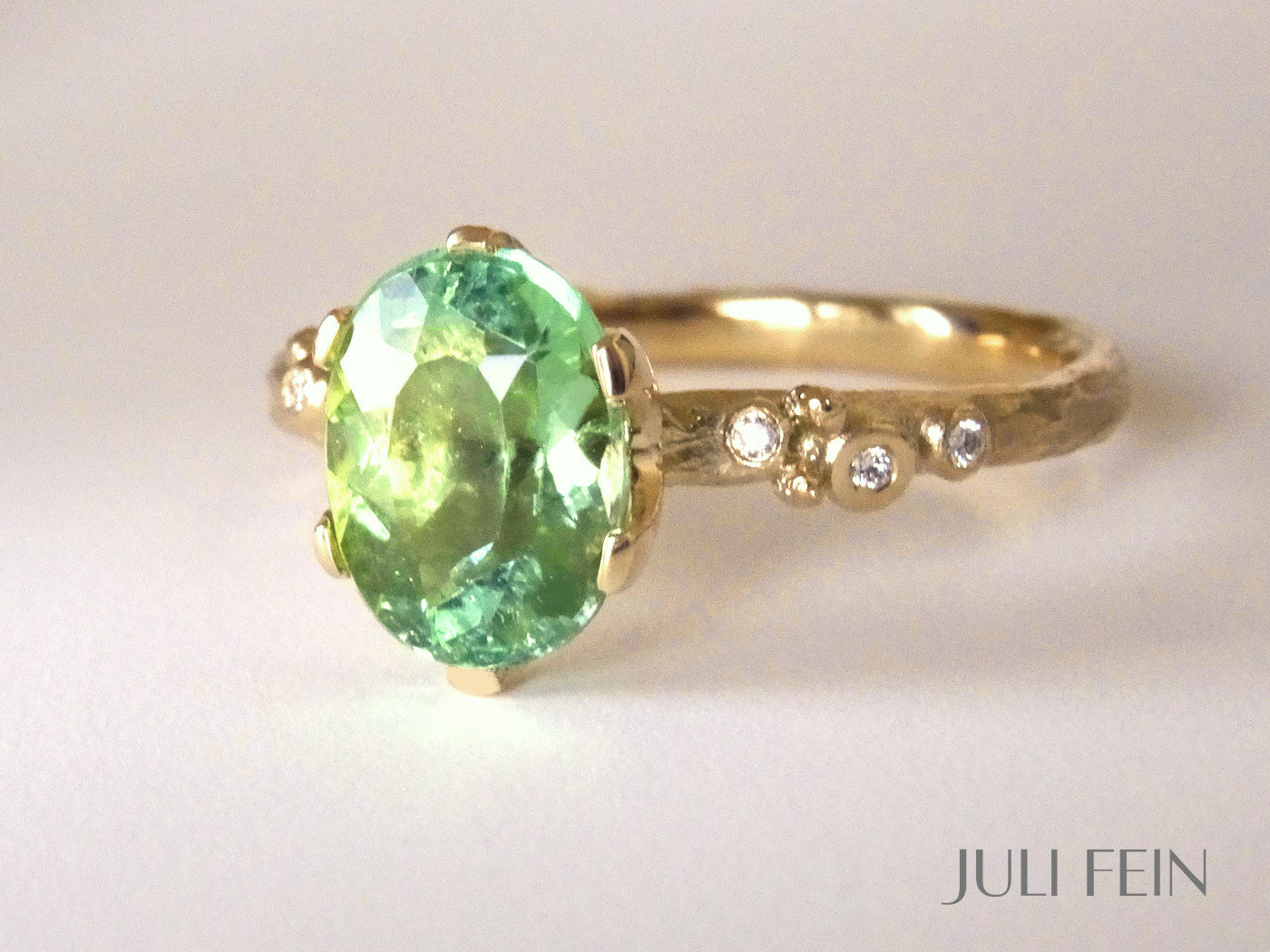 Grüner Turmalin Brillant Ring JULY – Bild 5