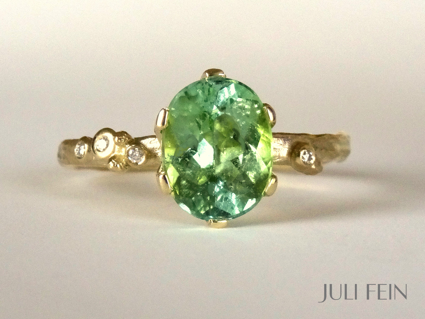 Grüner Turmalin Brillant Ring JULY – Bild 4